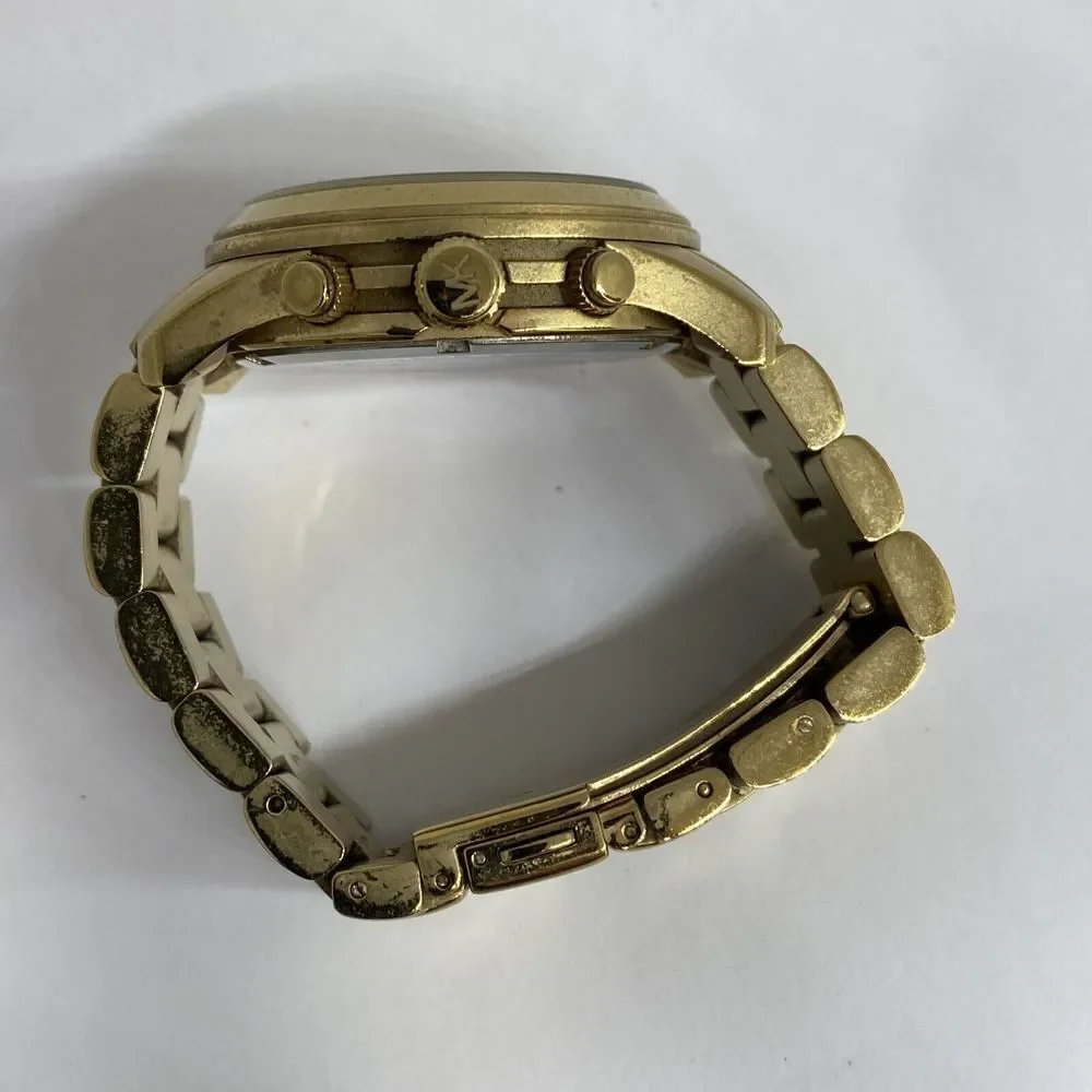 Michael Kors MK5055 Unisex Gold Stainless Steal Analog Dial Quartz Watch GE445